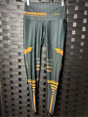 Drakon Limited Edition Women's Batman Black Leggings with Orange Accents